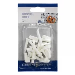 PVC āķu komplekts 10 gab. 40 mm balts Sīkattēls - 1