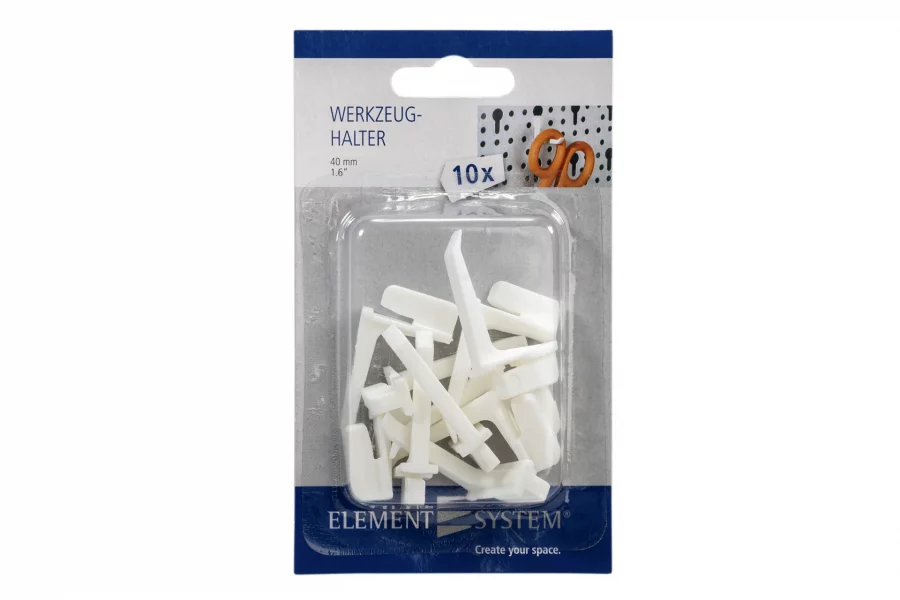 PVC āķu komplekts 10 gab. 40 mm balts Galerijas attēls 1